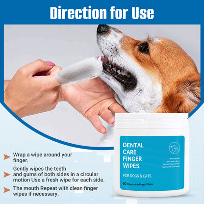 Dog Teeth Cleaning Finger Wipes