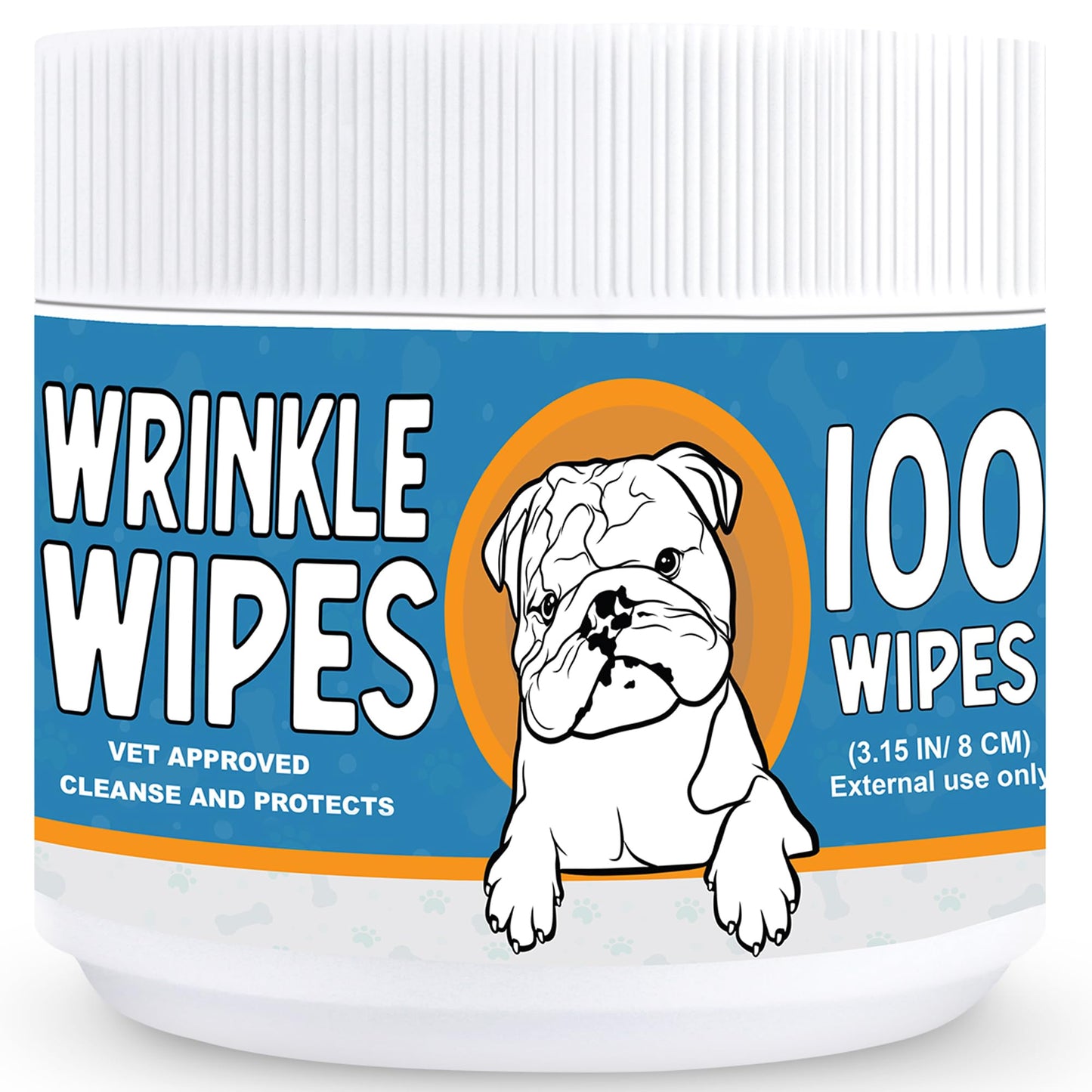 French Bulldog Wrinkle Wipes – 100 Count, Unscented & Plant-Based
