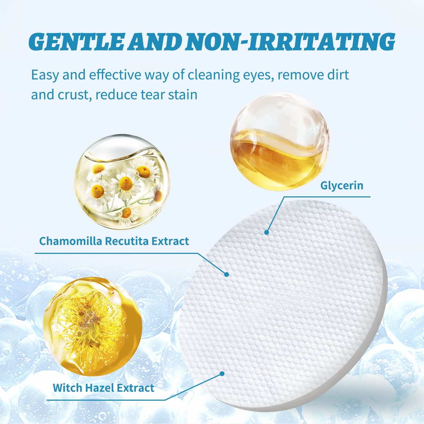 Pet Eye Wipes for Dogs & Cats – 120 CT Tear Stain Remover