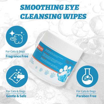 Pet Eye Wipes for Dogs & Cats – 120 CT Tear Stain Remover