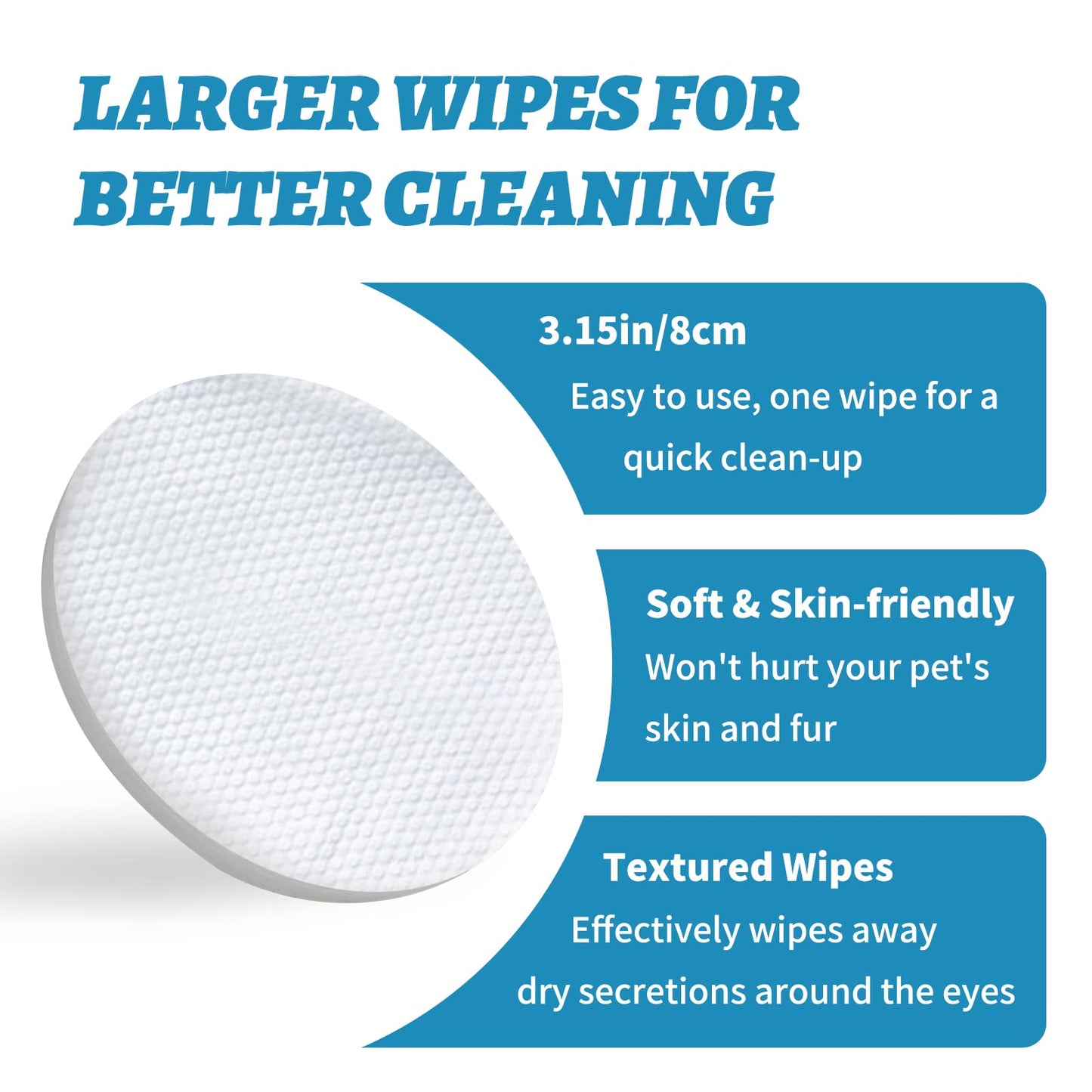 Pet Eye Wipes for Dogs & Cats – 120 CT Tear Stain Remover