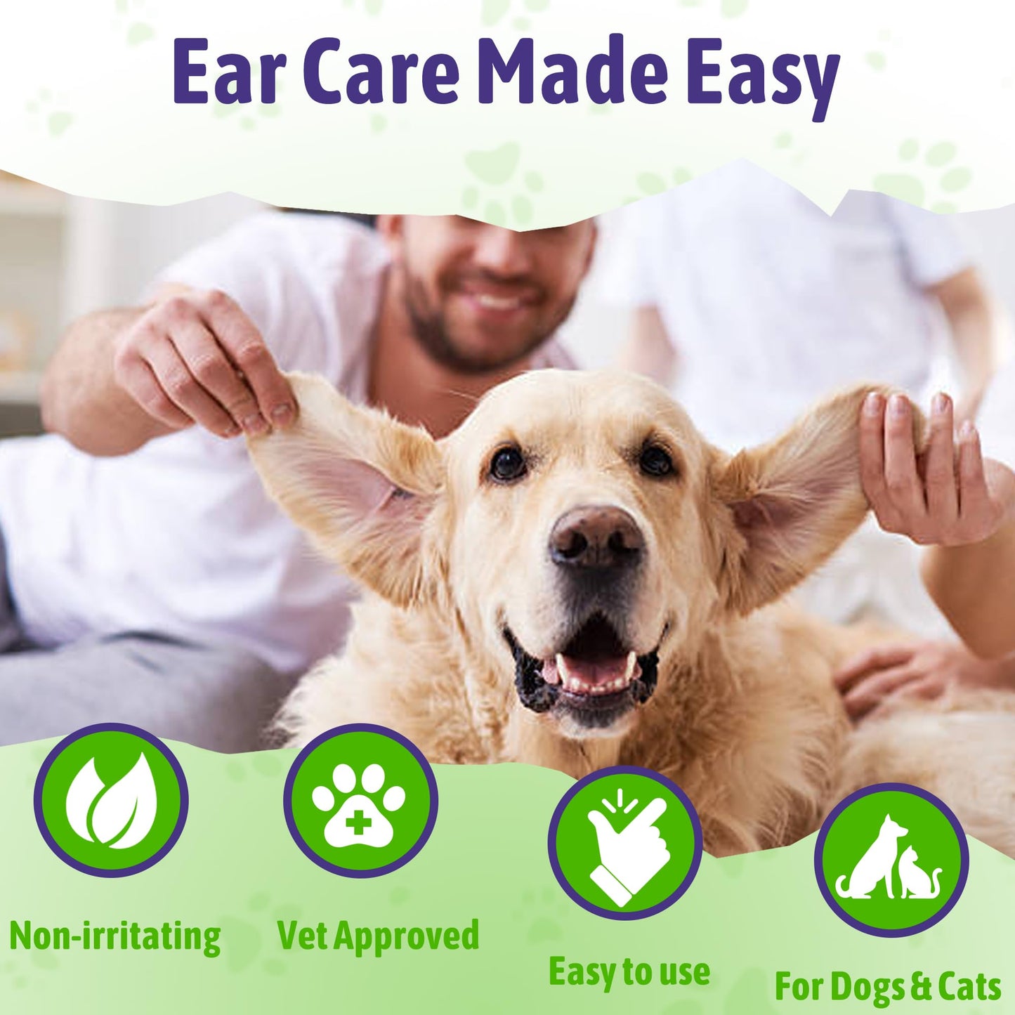Veksun Ear Wipes for Pets – Cleans, Soothes & Deodorizes